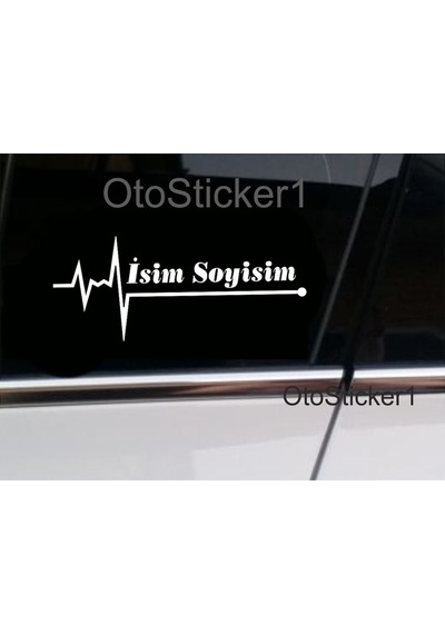 Isim Nabız Kalp Atış Ritim Sticker Isme Ve Araca Özel 2 Adet