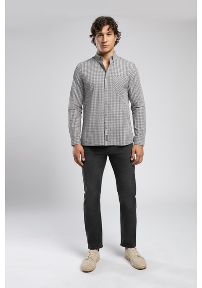 Lee Cooper Pired 1 Erkek Uzun Kol Ekose Gömlek Gri Antrasit-21889 Gri-antrasit Ekose