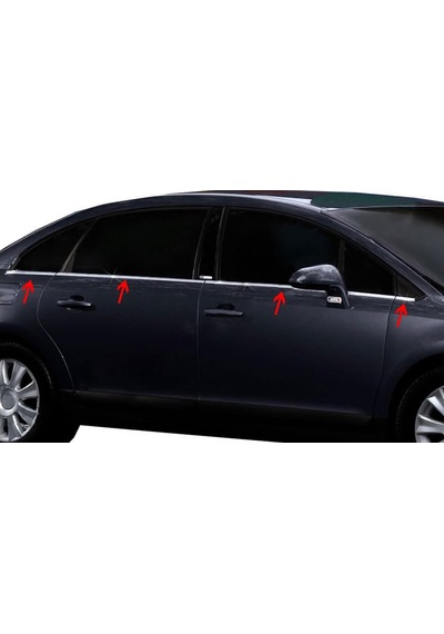 Citroen C4 Hb Krom Cam Çıtası Tk 2005-2010 8Prç Paslanmaz Çelik