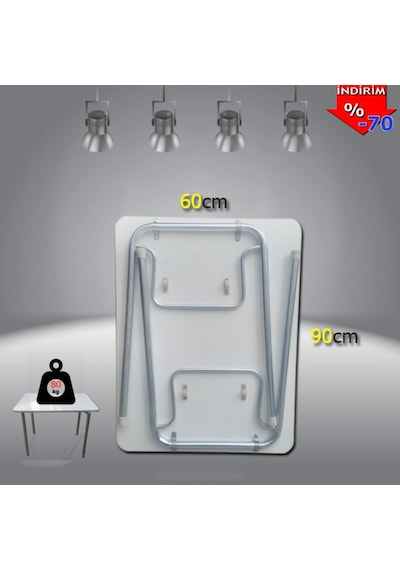 Depolife Yemek Masası Katlanır Bahçe Masası Yemek Masası Masası 60X90Cm