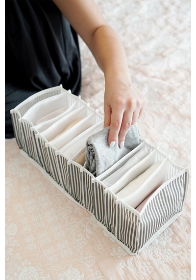 Akordiyon Organizer Çekmece Içi Düzenleyici M Boy Kumaş 100 X 110 Gri Diğer