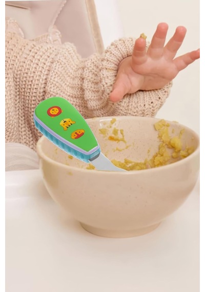 304 Çelik Bebek Kaşık Ve Çatal Set Cin957 Çok Renkli