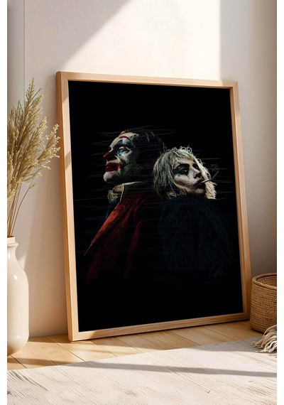 Joker Harley Quinn Portre Çerçeveli Tablo - Estetik Poster