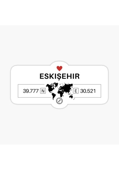 Eskişehir 2 Gps Harita Sticker Oto Araba Yapıştırma 17Cm