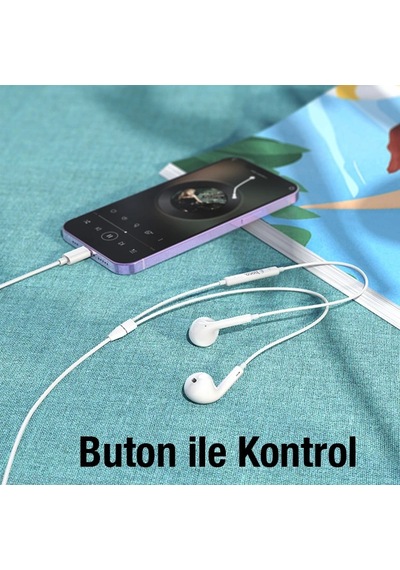 Hoco M1 Max Apple iPhone Uyumlu Lightning Kulakiçi Mikrofonlu Kablolu Kulaklık- 5775 Belirtilmemiş
