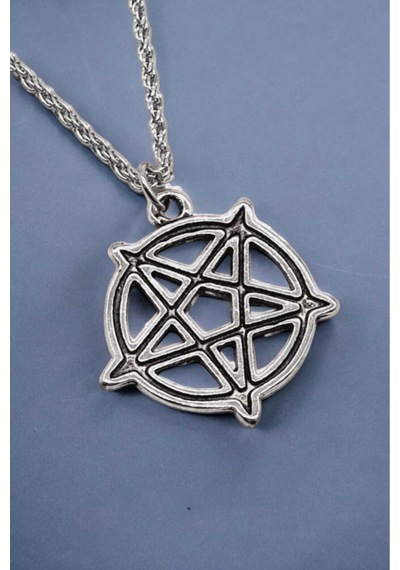 Tezzgelsin 925 Ayar Antik Gümüş Kaplama Pentagram Kolye Gümüş