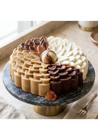 Deconox Klasik Dilimli Çiçek Tasarımlı Silikon Kek Kalıbı - Yapışmaz Ve Esnek Pasta Kalıbı 22x5 Cm, 1 Adet Diğer