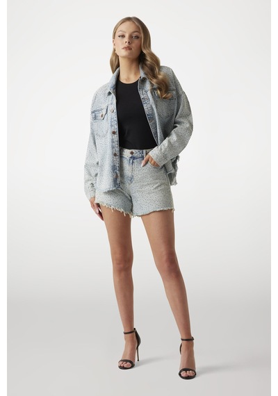 Guess Relaxed Kadın Relaxed Fit Denim Şort Mavi