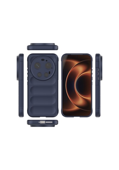 Adige Xiaomi 17 Ultra Kılıf Etnik Optimum Oyuk Desenli Silikon Lacivert