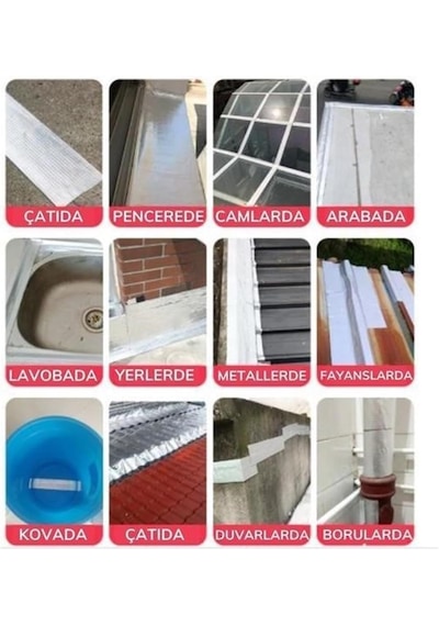 Güncelçarşı 5cm X 5 Mt Yüksek Sıcaklık Dayanan Su Geçirmez Alüminyum Folyo Çamur Bant, Çatı Duvar Çatlak Onarıcı Yalıtım, 5 Metre, Boru Yalıtımı, Yalıtım