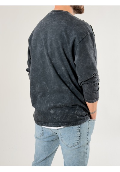 Cocopelli Street Yıkamalı Antrasit Tasarım Erkek Sweatshirt Coc2719 Antrasit