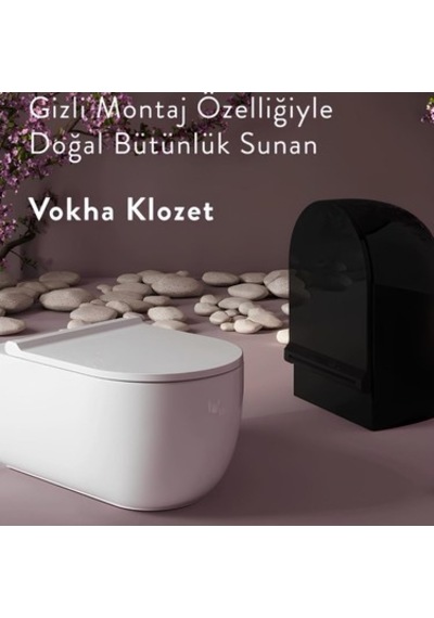 Mat Siyah Asma Klozet, Kanalsız Ve Şık Tasarım Açık Bej