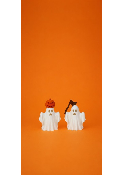 Balkabaklı & Baltalı Hayalet Pilli Led Mum İle Kullanım Dekoratif Biblo Halloween Dekoru Ev Dekorasyonu 2 Li Set