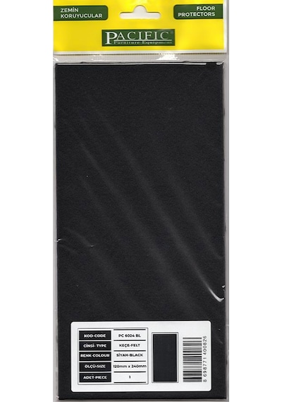 Pacific Yapışkanlı Keçe 120Mmx240Mm Siyah