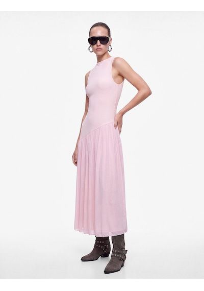 Koton Slim Fit Dik Yaka Kolsuz Asimetrik Uzun Elbise Pembe 7wal80029ık Gül Koton Slim Fit Dik Yaka Kolsuz Asimetrik Uzun Elbise Pembe 7wal80029ık Gül