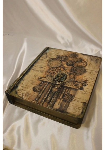 Mücevher Kutusu Kitap Şeklinde Ahşap El Yapımı Hand Made