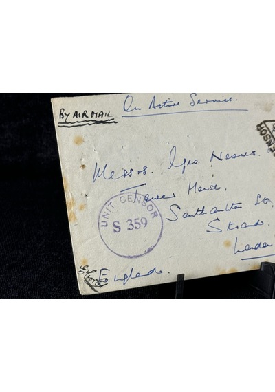 İngiltere 1945 Askeri Posta Uçak Postası 2 Defa Sansürden Geçmiş Uniit Censor 359 Field Censor 235