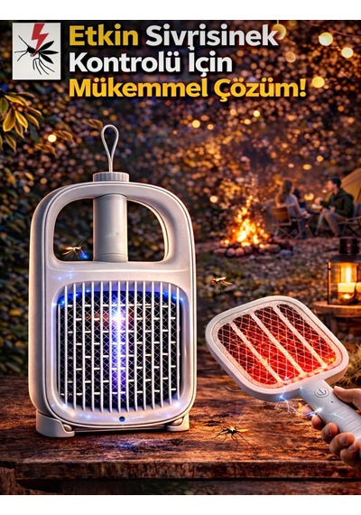 Şarj Edilebilir Uv Işıklı Elektrikli Sivrisinek Öldürücü Raket Masaüstü Sivrisinek Tuzağı
