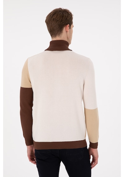 U.S. Polo Assn. Erkek Slim Fit Balıkçı Yaka Kum Kazak 50297057-VR085