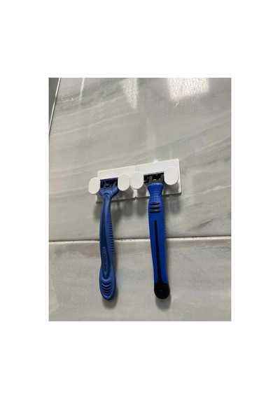 Tıraş Bıçağı Düzenleyici Yapışkanlı Banyo Jilet Organizeri 2 Adet Beyaz