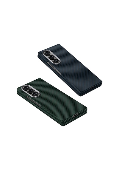 Nourthkiingdom Galaxy Z Fold 6 Uyumlu Kamera Korumalı Karbon Fiber Tasarımlı Arka Yüzey Nrtk Kıpta Karbon Kapak Kırmızı