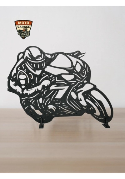 Racing Motosiklet Sürücüsü Masa Dekoru 3d Baskı Motorcu Silüeti