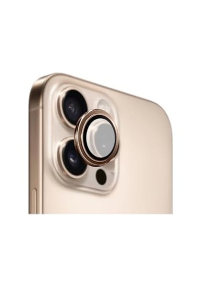 Safir Temperli Kamera Lens Koruyucu, İphone 16 Pro Max Ve İphone 16 Pro İle Uyumlu Çöl Titanyum