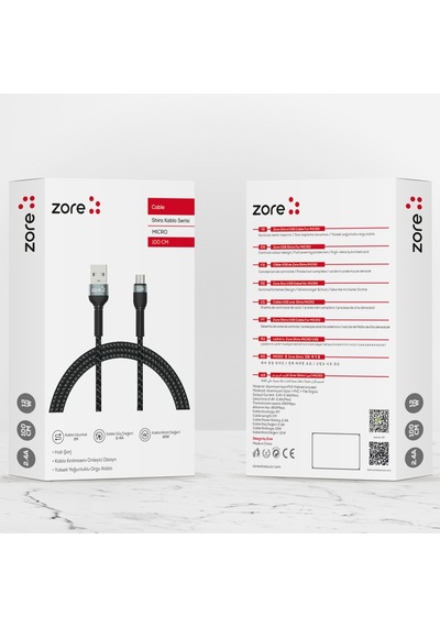 Shira Serisi Micro Usb Kablo 1 Metre-Siyah
