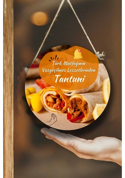 Tantuni Dükkanı İçin Çift Taraflı Karşılama Tabelası, Tantuni Salonu Kapı Duvar Tablo Pano Süs