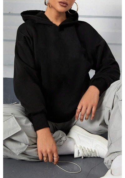 Unisex Oversize 1898 Brooklyn Baskılı Sweatshirt Siyah