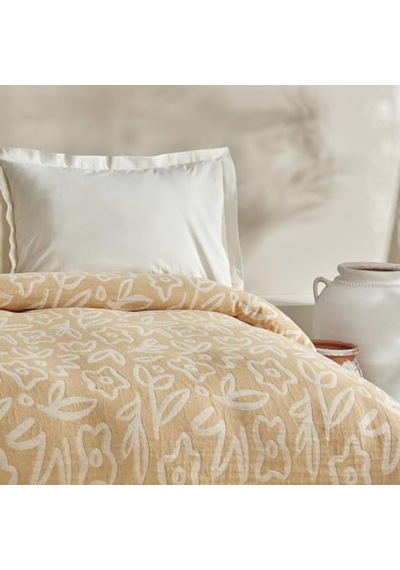 Karaca Home Bouquet Çift Kişilik Müslin Pike Sarı Açık Indigo