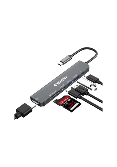 Macbook İle Uyumlu Usb-c Hub Çoklayıcı Hdmı/sd Card/micro Sd/usb 2.0/usb 3.0/usb-c/pd 100watt / Bağl