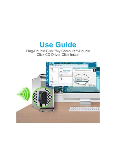 Schulzz 600 Mbps USB Mini Wi-Fi Adaptörü Rtl811 5Ghz Kablosuz Alıc