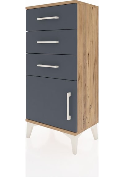 Arges Komodin 3 Çekmeceli Tek Kapaklı 44x30x96 Çam-antrasit Çam
