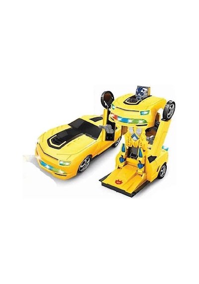 2 In 1 Bumblebee Robota Dönüşen Pilli Işıklı Sesli Camaro Araba Sarı