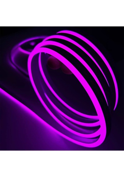 12v 6x12mm Mor Renk Esnek Neon Led 5 M 2,5cm'de Bir Kesilir.