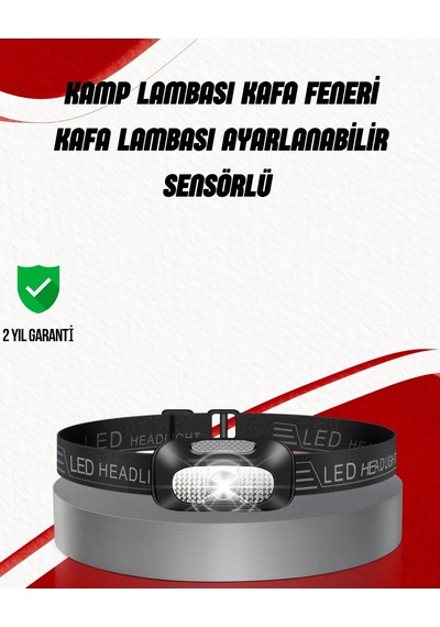 Ayarlanabilir Kafa Lambası Type-c Şarjlı Kompakt Kamp Lambası Siyah 22202769