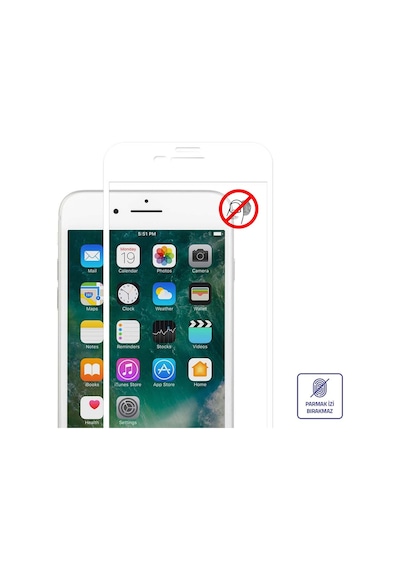 Bufalo Apple Uyumlu   iPhone 8 / 7 Ekran Koruyucu 9D Temperli Cam - Beyaz
