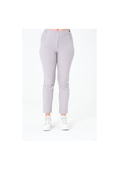 Sortie Collection Tek Düğmeli Gabardin Pantalon Gri