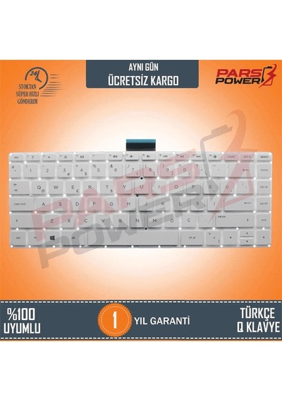 HP Uyumlu Stream 14-ax007nt (2EQ04EA) Notebook Klavye (Beyaz TR) (Pars Power) Küçük Enter Beyaz 832745