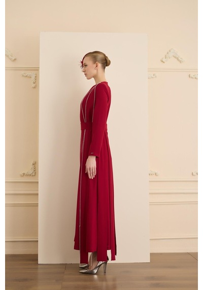 Senna Tease Dress Bordo Bordo