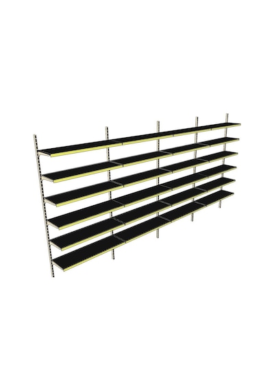 6 Katlı 4'lü Duvara Monte - Standart Market Rafı Mavi-40x75 Cm Mavi