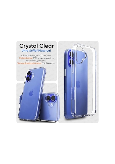 Ince Kılıf Crystal Sararma Karşıtı Duraclear Hava Kanalı Teknolojisi Askeri Sınıf Koruma Space Crystal Şeffaf K Diğer