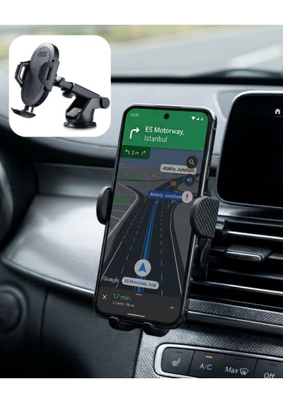 Hepsi 360 Döner Araç Telefon Tutucu Otomatik Kilit Mekanizmalı Stand Najmaddin Çok Renkli