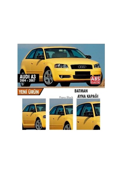 Audi A3 8p 2003-2007 Batman Yarasa Ayna Kapağı Piano Black Abs