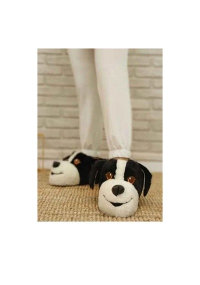 Çiçek 160-26 Termal Köpek Figürlü Panduf 36-40 Siyah