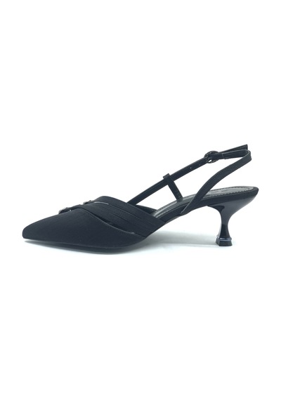 Feles Şeker Topuklu Üç Toka Detaylı Arkası Açık Stiletto Kadın Kısa Topuklu Ayakkabı Siyah Feles Şeker Topuklu Üç Toka Detaylı Arkası Açık Stiletto Kadın Kısa Topuklu Ayakkabı Siyah