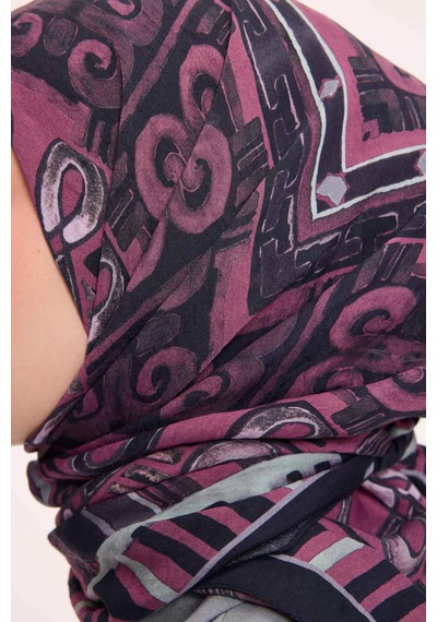 Silk Home Dört Mevsim Antik Motif Viskon Velora Eşarp 6421 Pembe