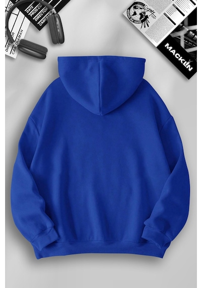 Macklin Unisex Kadın Erkek Agust D Bts Özel Tasarım Baskılı Kapşonlu Sweatshirt Mavi Mck1108 Mavi