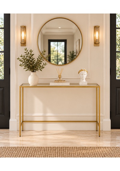 Teknor Gold Metal Şeffaf Camlı Modern Dresuar 80cm